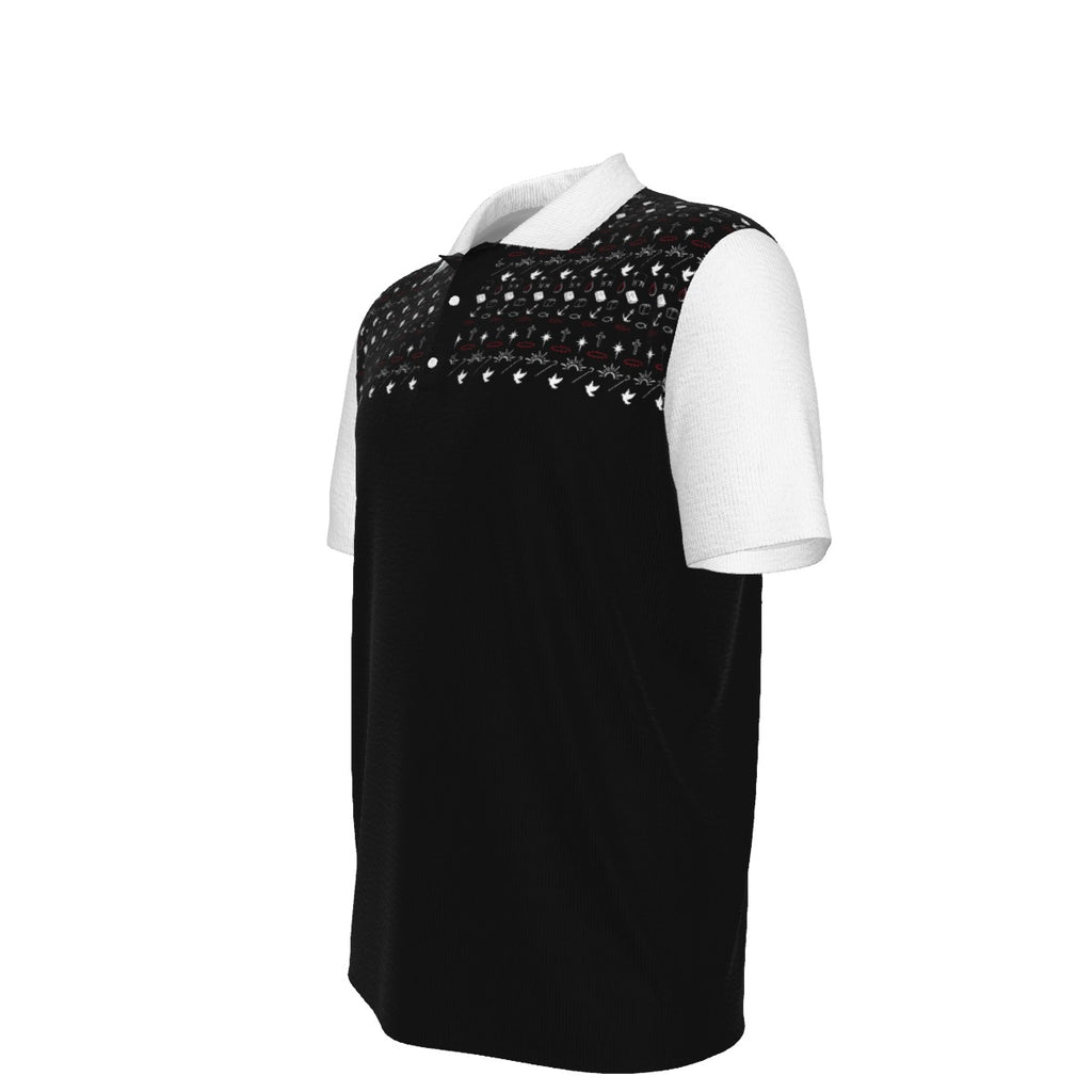 Jesus Symbol Pattern Polo- Men