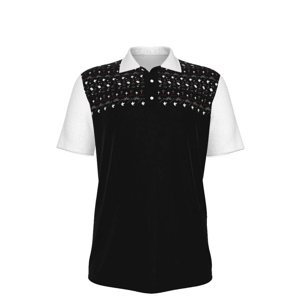 Jesus Symbol Pattern Polo- Men