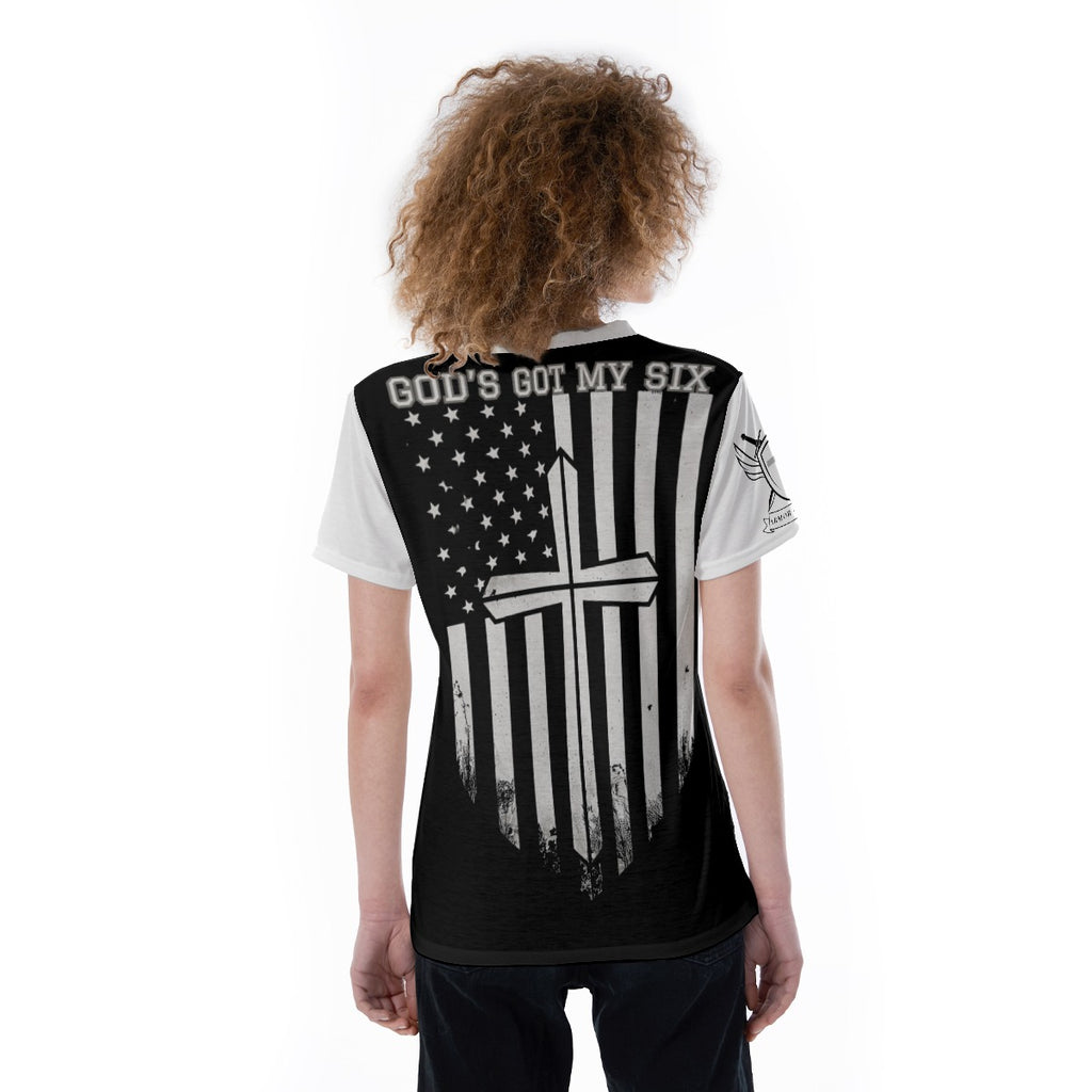 God's Got My Six- Ladies- White Jersey