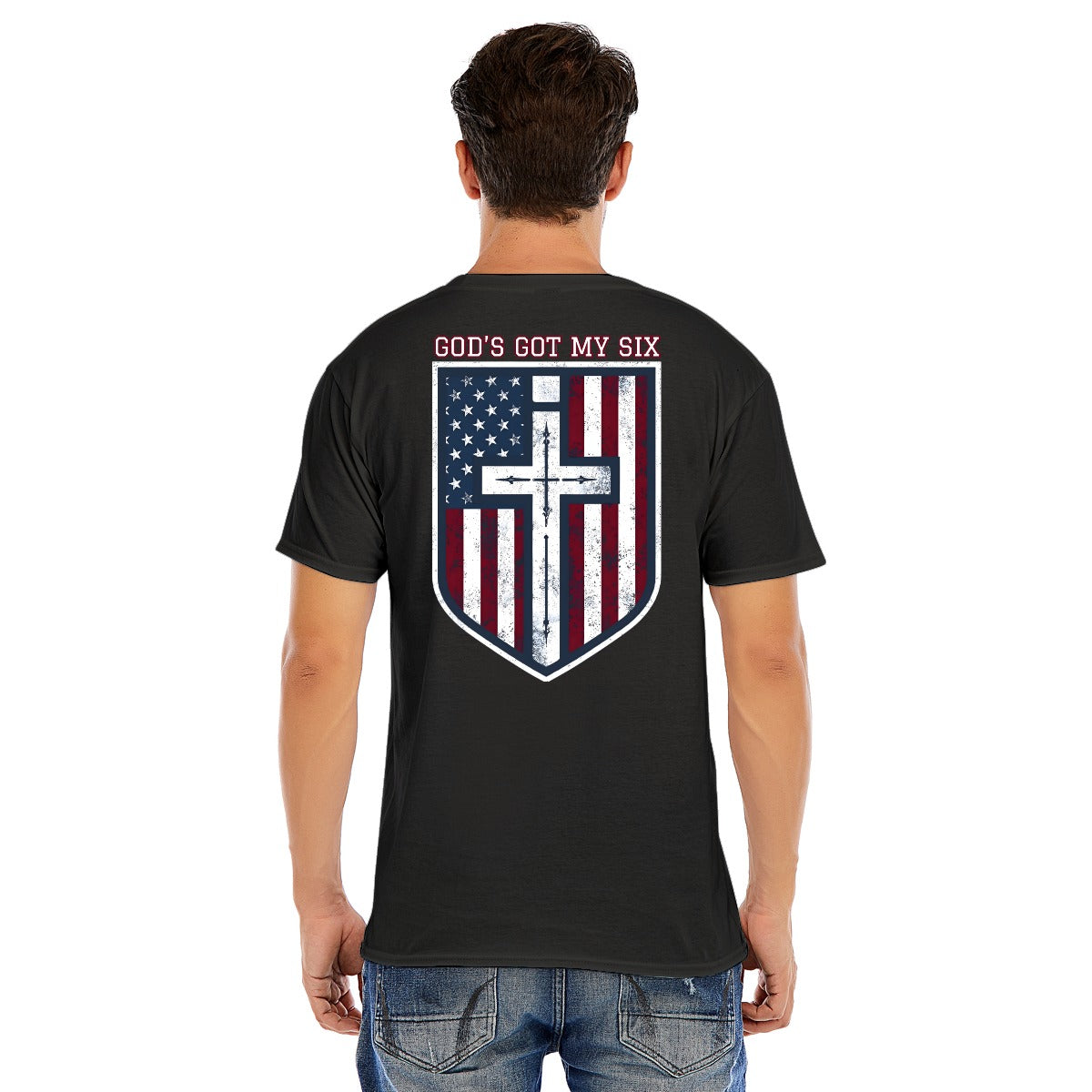 God's Got My Six- RWB Cotton