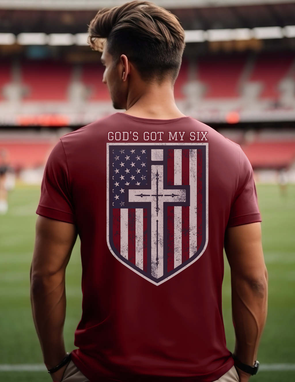 God’s Got My Six Tee RWB