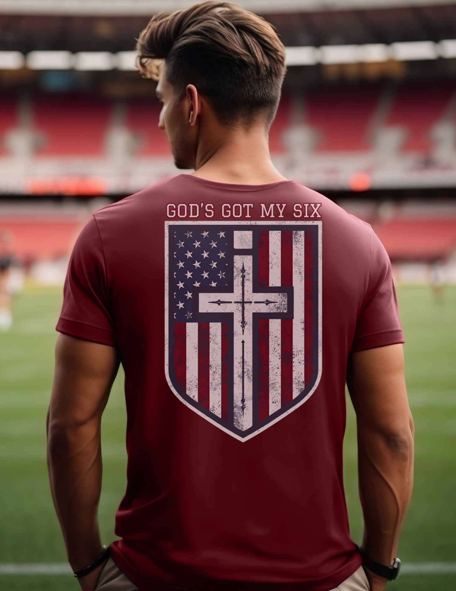 God’s Got My Six Tee RWB