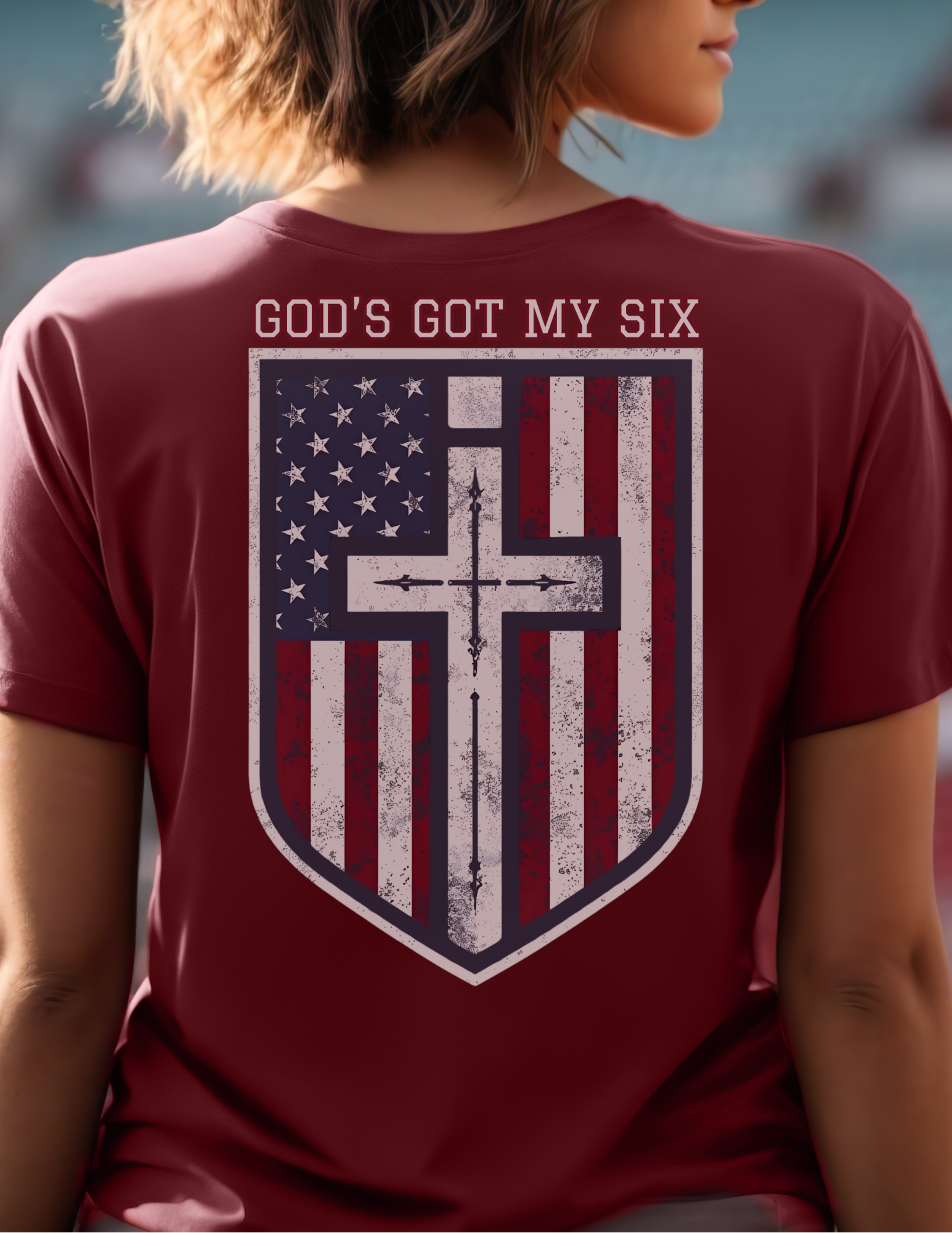 God’s Got My Six Tee RWB