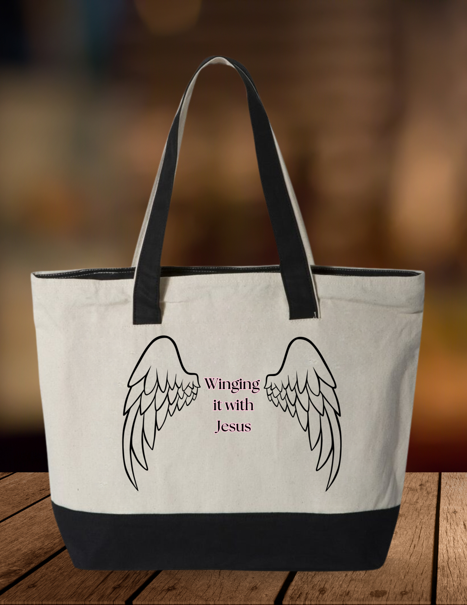 Winging It With Jesus Tote Bag
