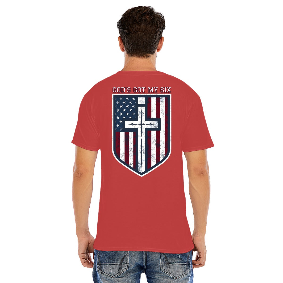 God's Got My Six- RWB Cotton