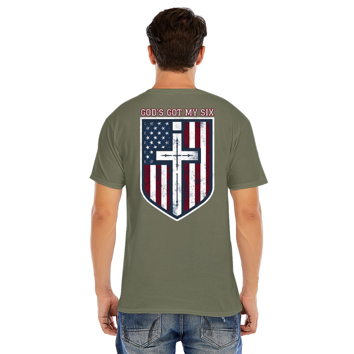 God's Got My Six- RWB Cotton