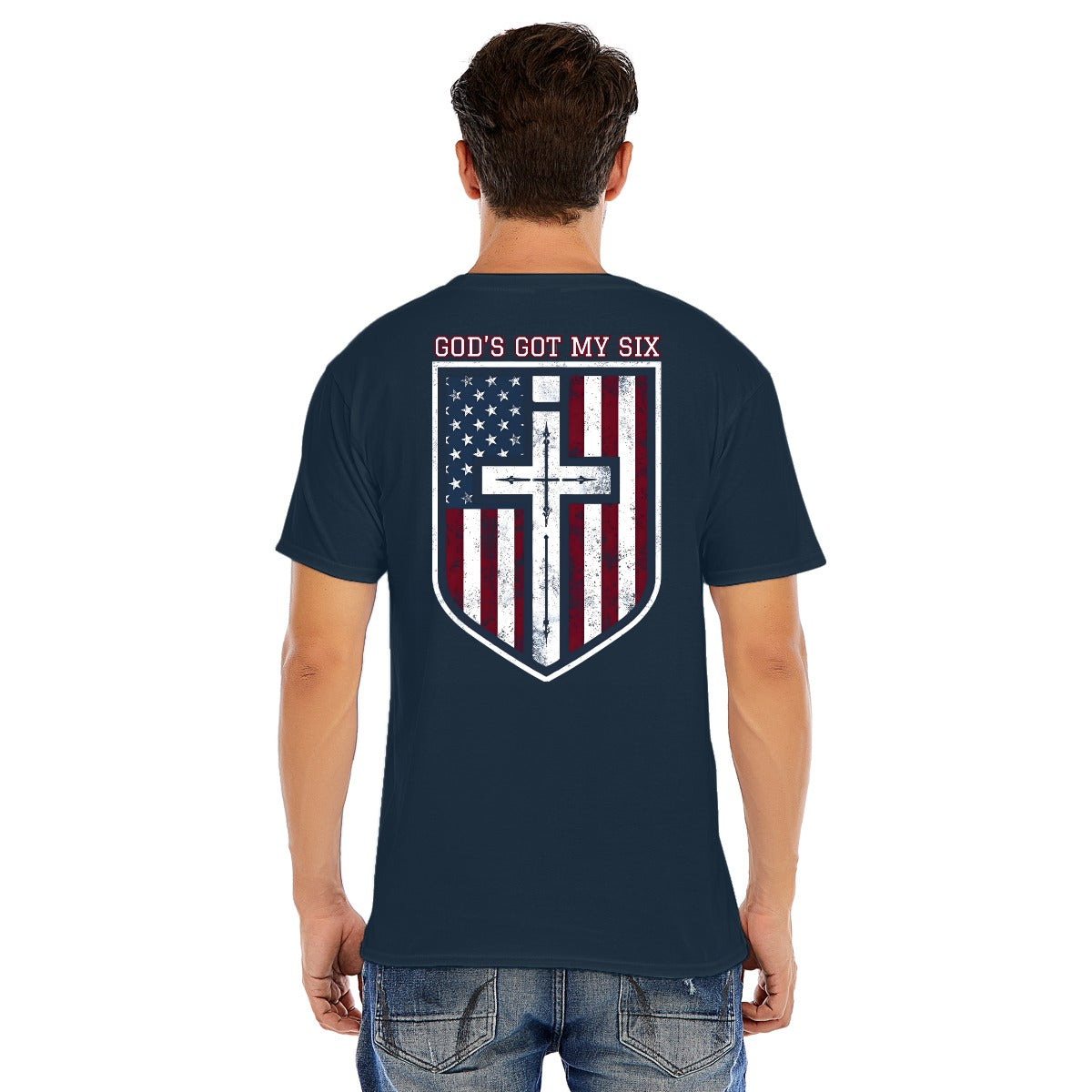 God's Got My Six- RWB Cotton