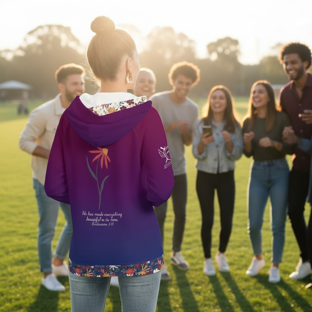 Back view with friends