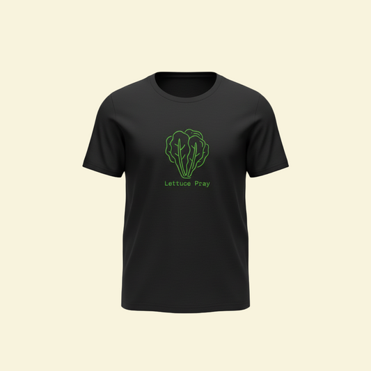 Lettuce Pray Tee - Front View Ghost Mannequin