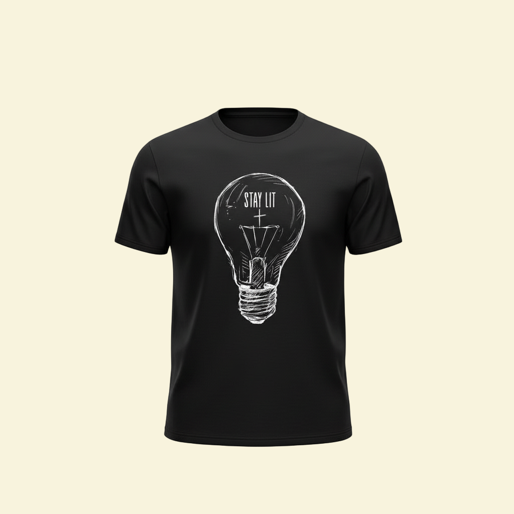 Stay Lit Cotton Light - Front View Ghost Mannequin